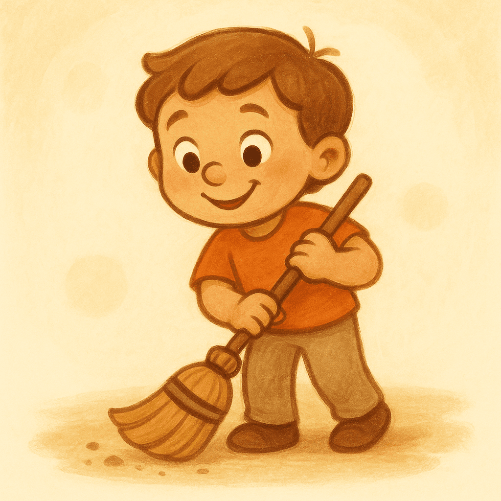 Kid doing the work